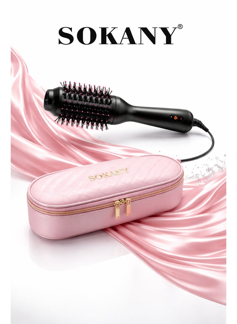 سوكاني فرشاة تصفيف وتجفيف الشعر بالهواء الساخن من سوكاني 1200 وات شعيرات ناعمة مقاومة للحرارة لفك التشابك بدون شد أو تلف. مناسبة لجميع أنواع الشعر (الناعم – الكيرلي – الخشن). مع جراب حفظ فاخر(تقنية حديثة من سوكاني) موديل _SK15061N - Image 2